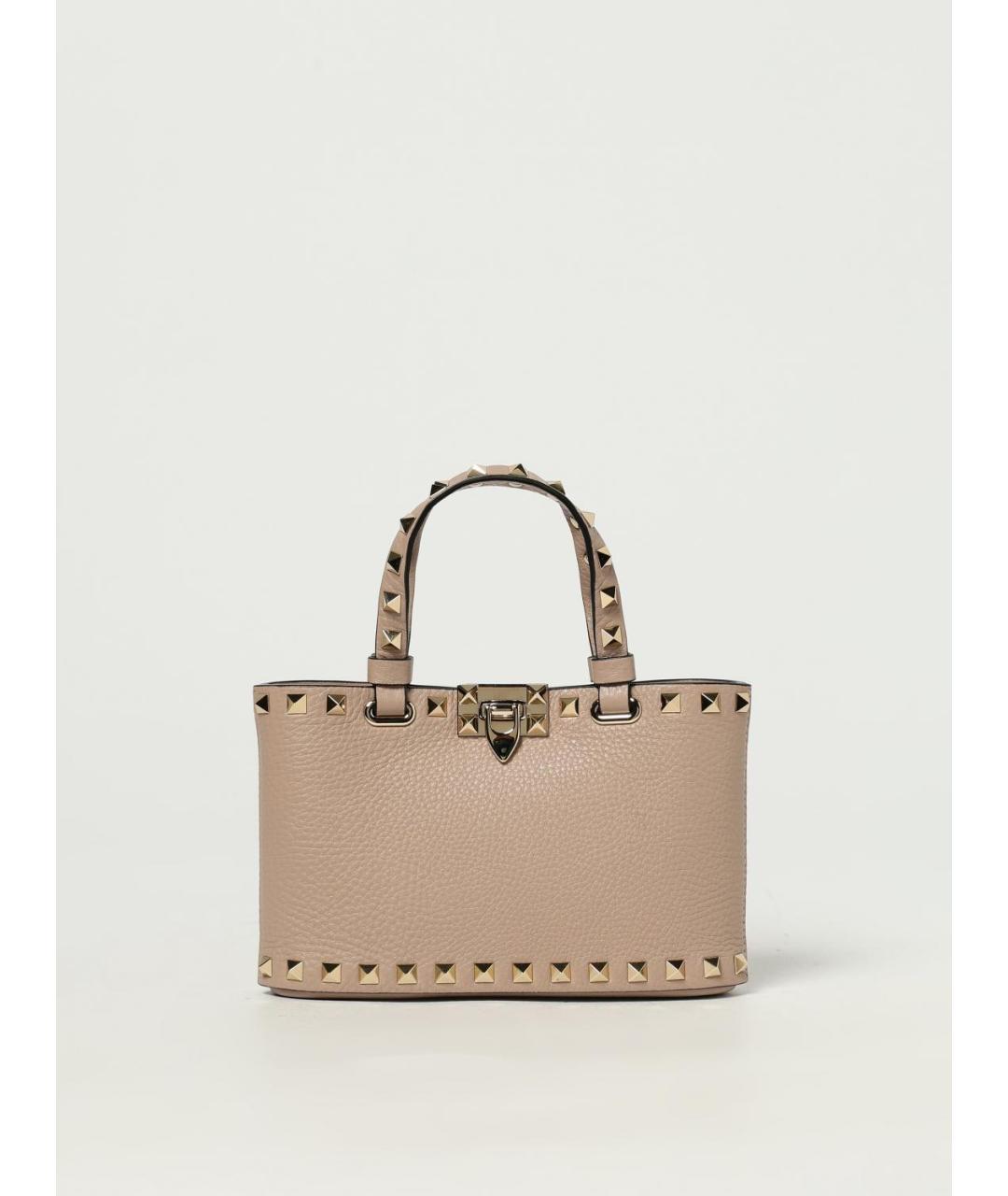 VALENTINO Бежевая кожаная сумка тоут, фото 6