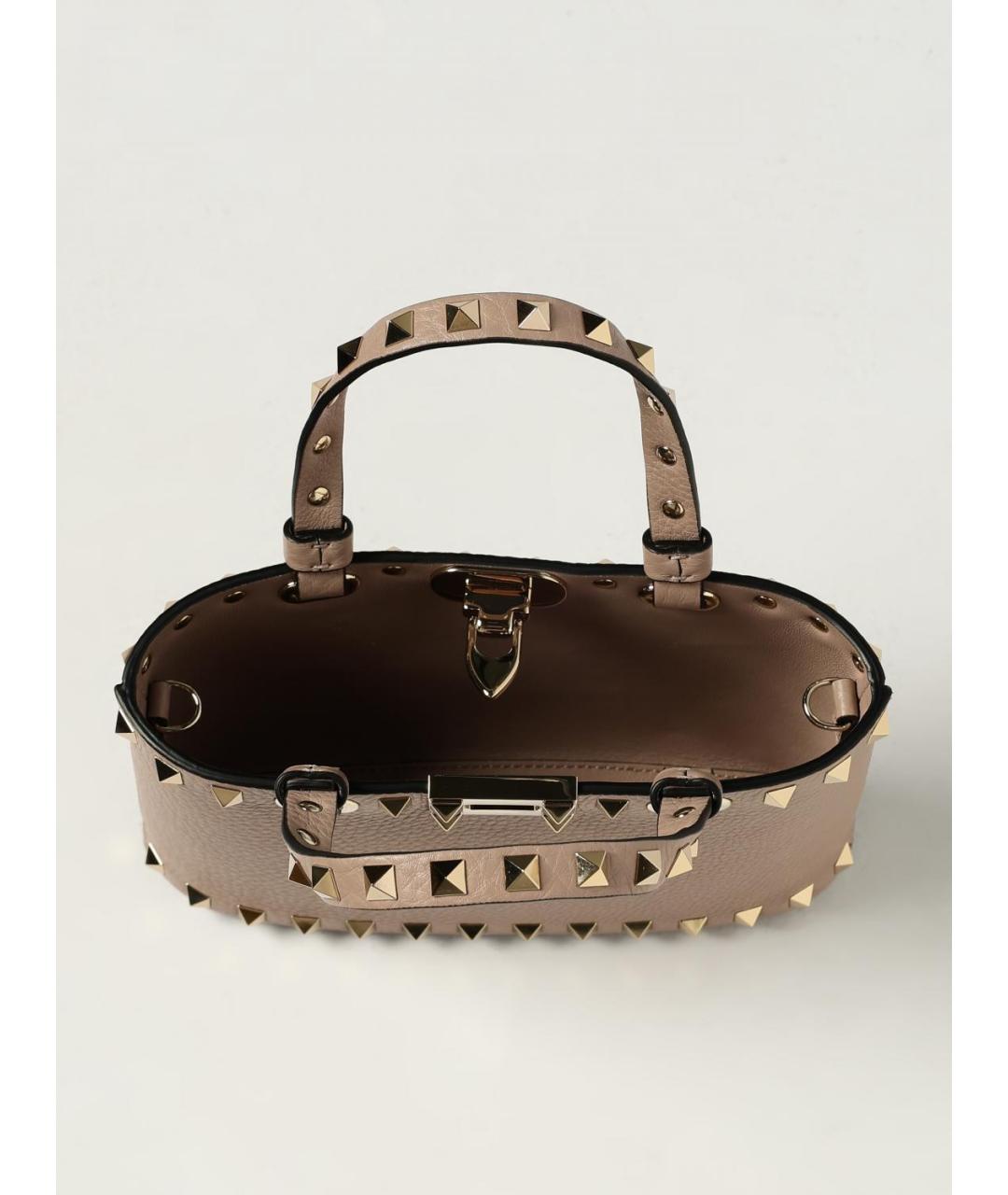 VALENTINO Бежевая кожаная сумка тоут, фото 5