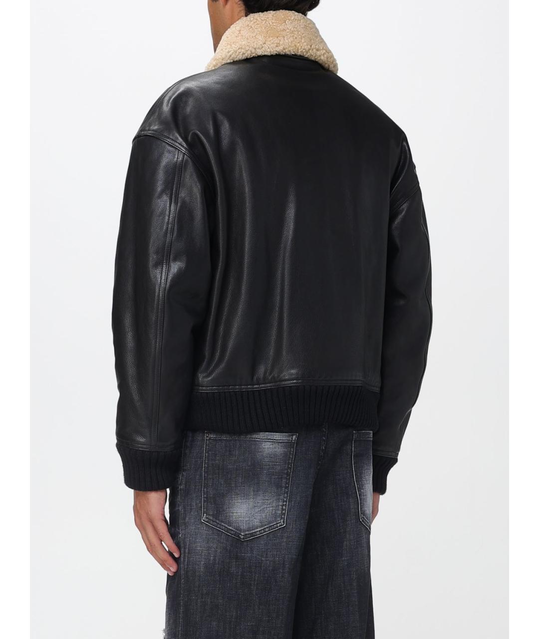 DSQUARED2 Черная кожаная куртка, фото 4