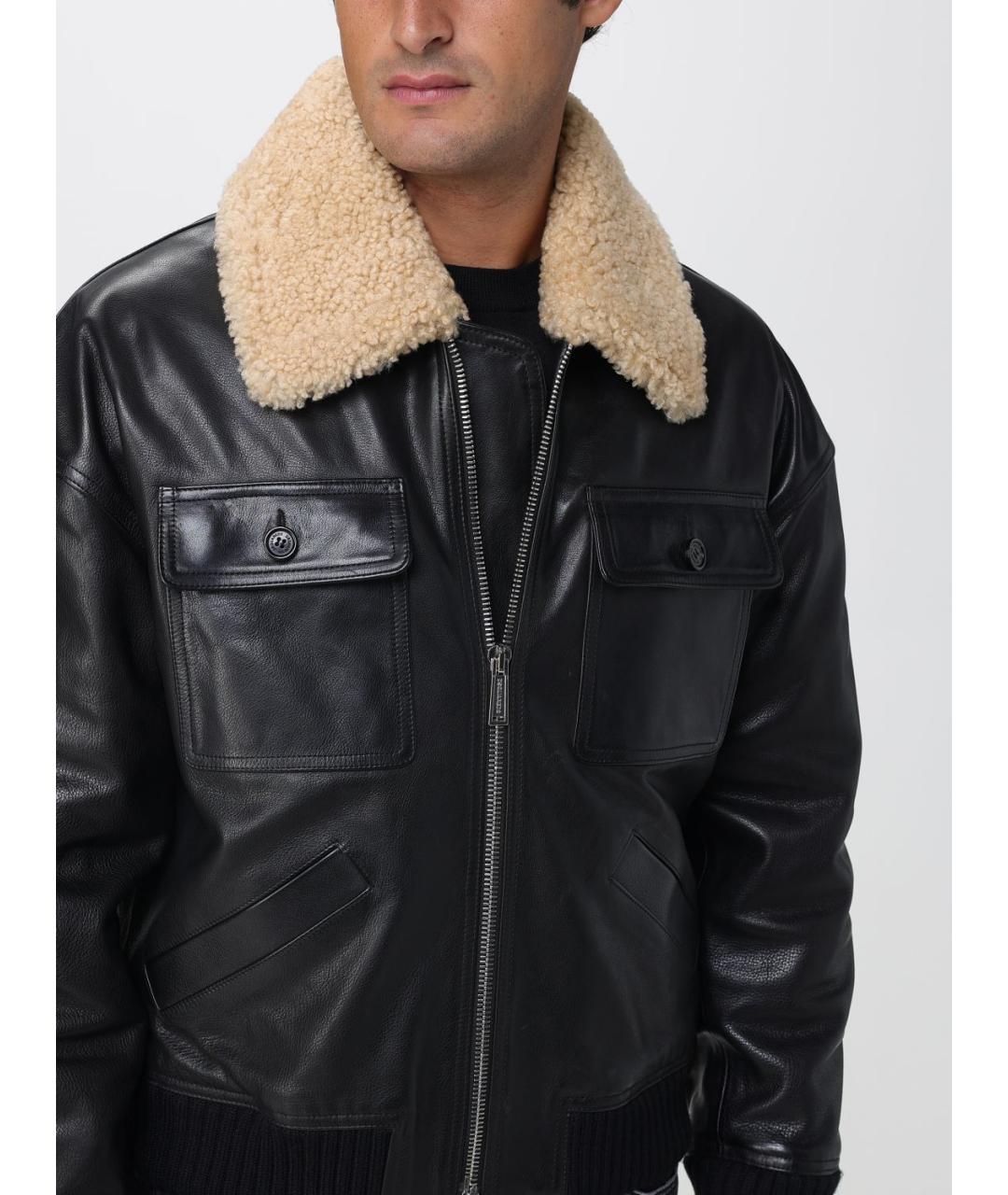 DSQUARED2 Черная кожаная куртка, фото 6