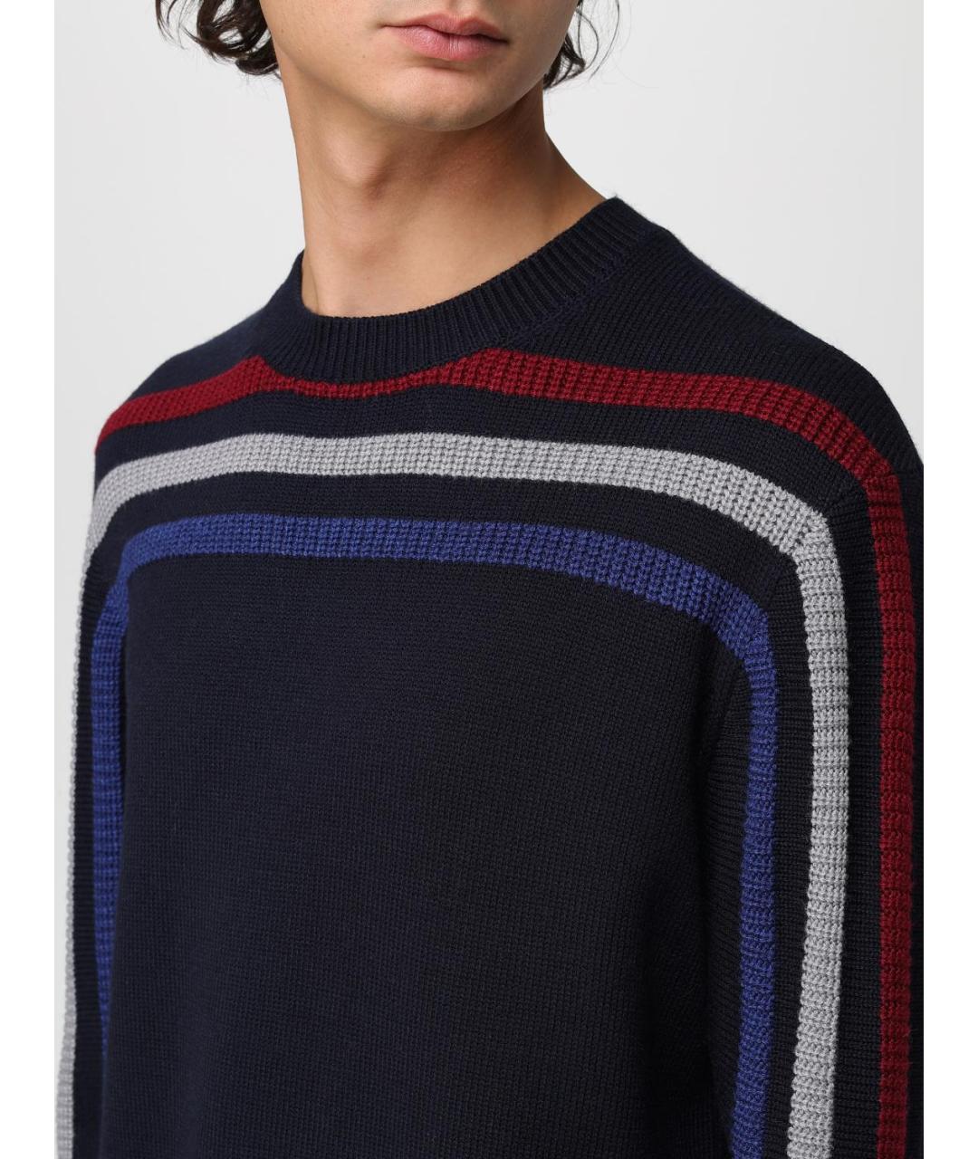 ARMANI EXCHANGE Синий шерстяной джемпер / свитер, фото 3