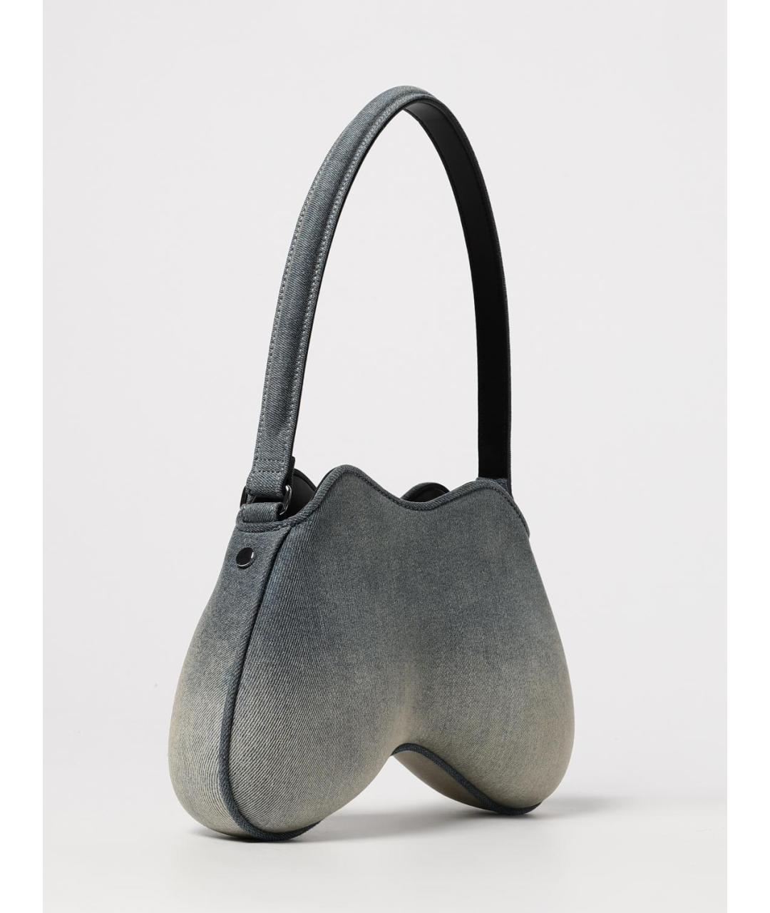 DIESEL Голубая хлопковая сумка через плечо, фото 2