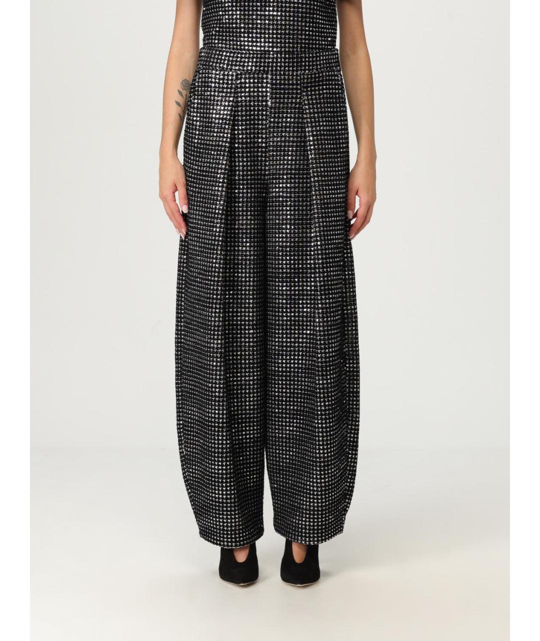 GIORGIO ARMANI Черные полиэстеровые брюки широкие, фото 6