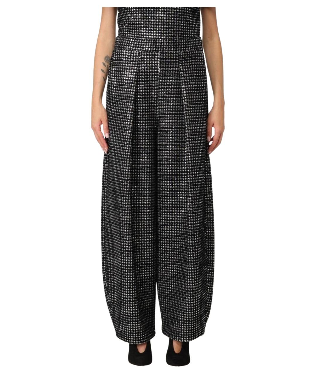 GIORGIO ARMANI Черные полиэстеровые брюки широкие, фото 1