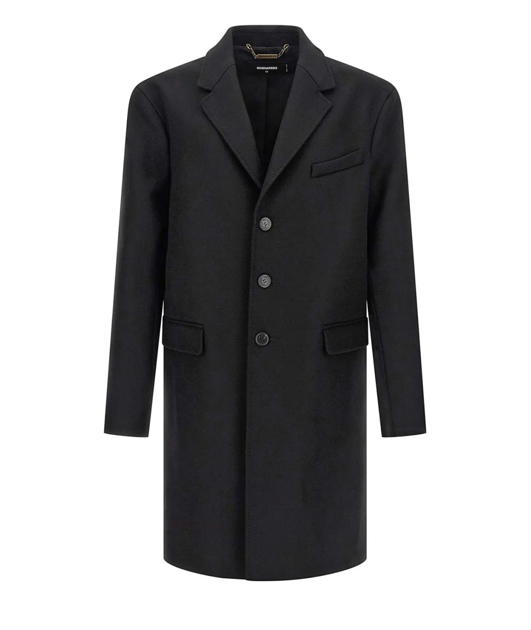 DSQUARED2 Черное шерстяное пальто, фото 1