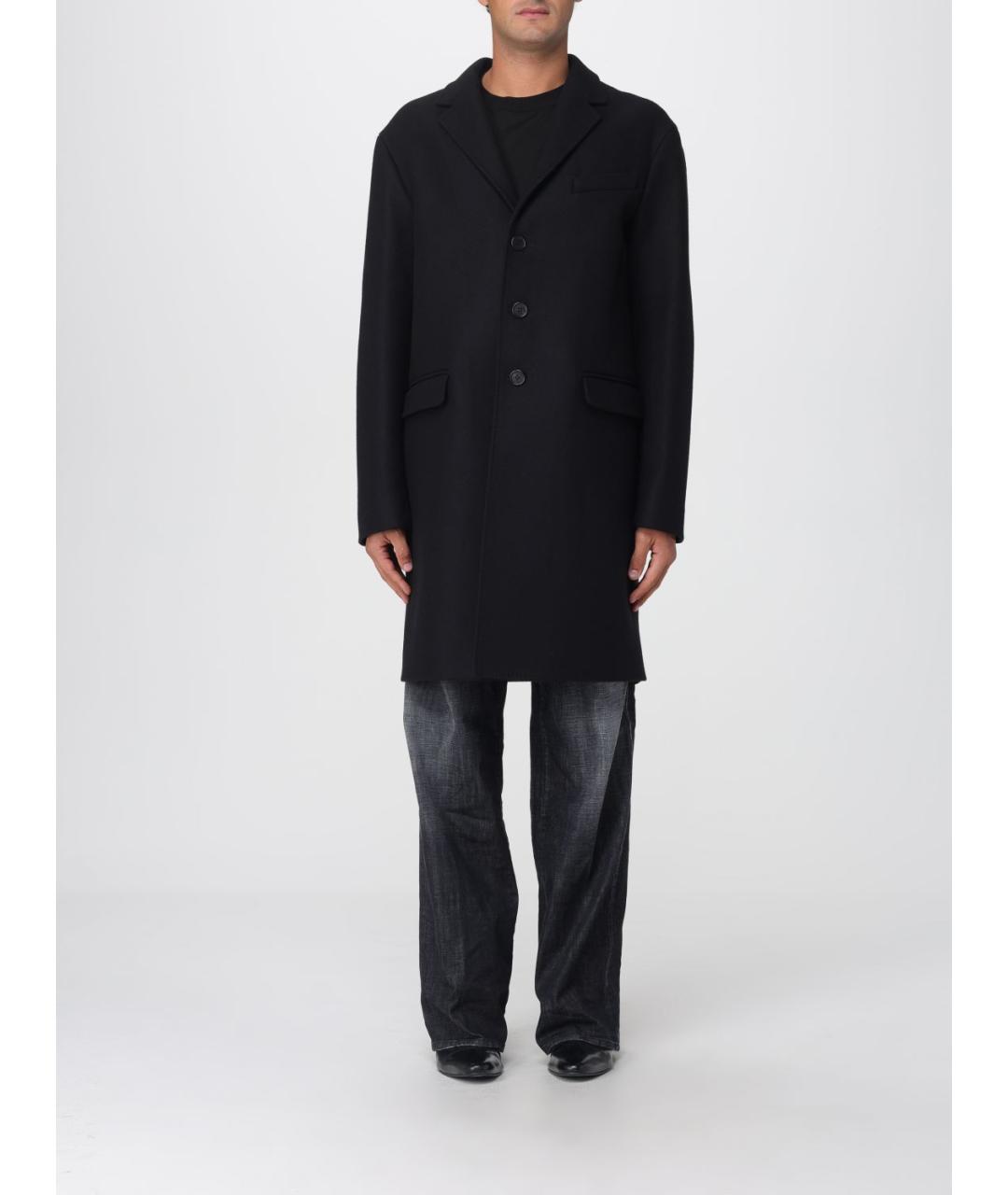 DSQUARED2 Черное шерстяное пальто, фото 2