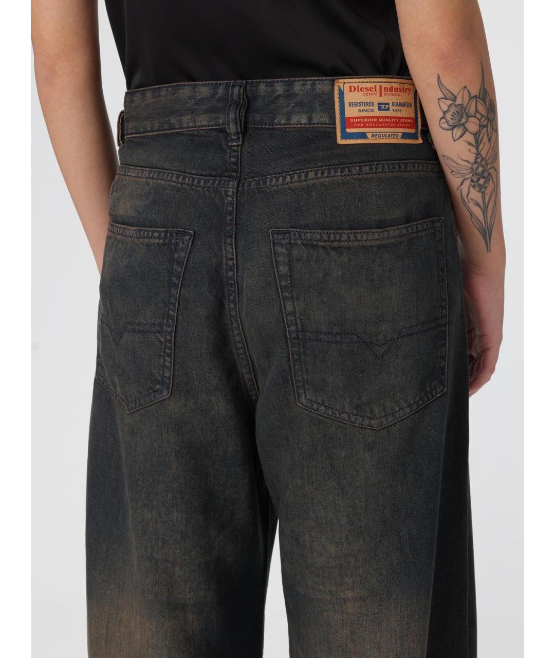 DIESEL Синие хлопковые прямые джинсы, фото 3