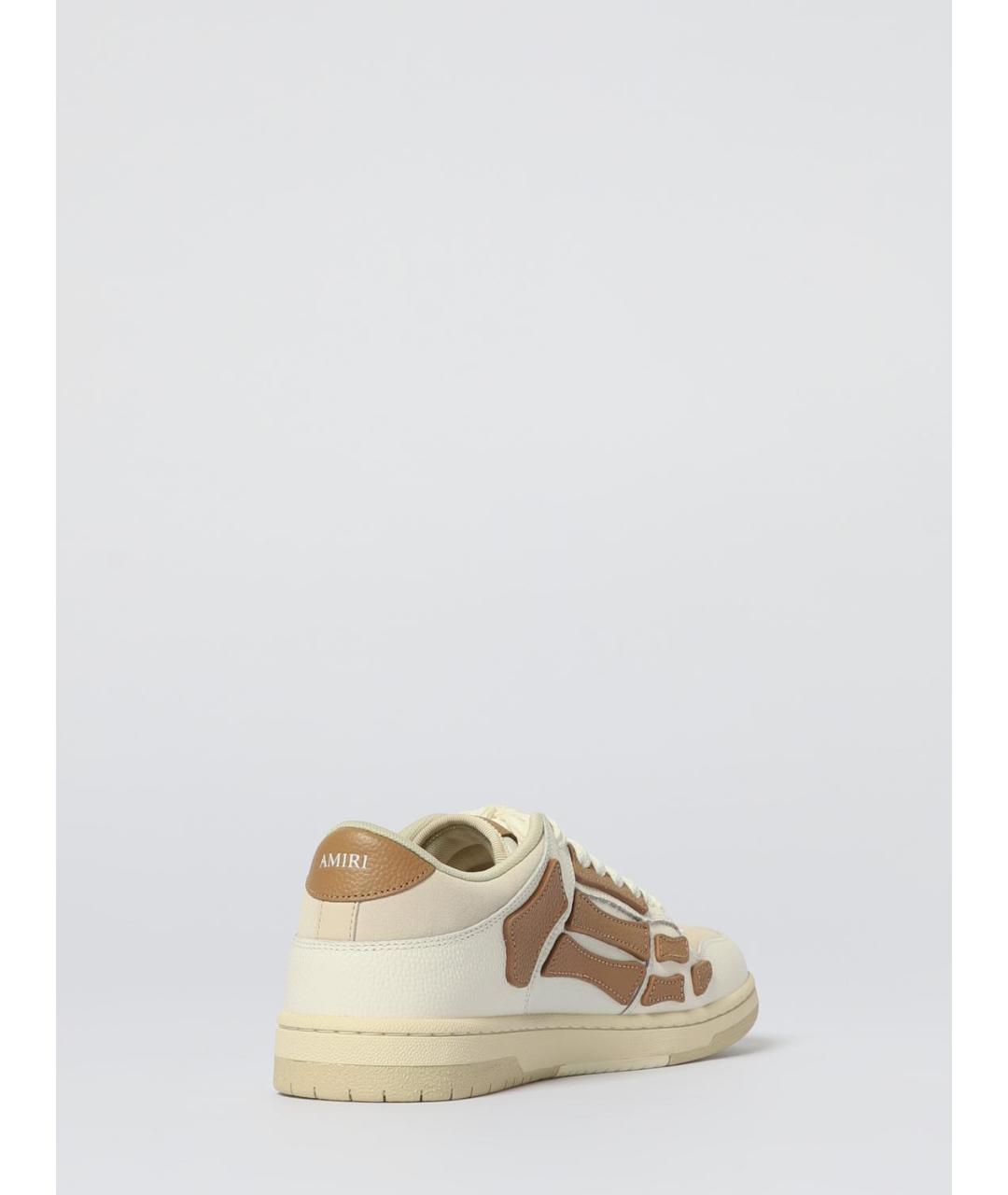 AMIRI Бежевые кожаные низкие кроссовки / кеды, фото 3