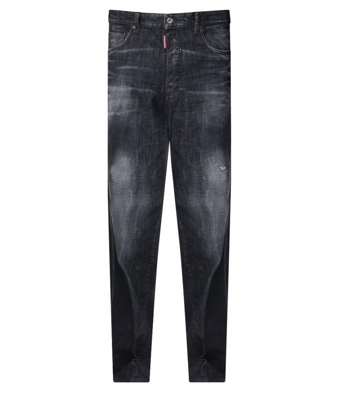 DSQUARED2 Черные хлопко-эластановые прямые джинсы, фото 1