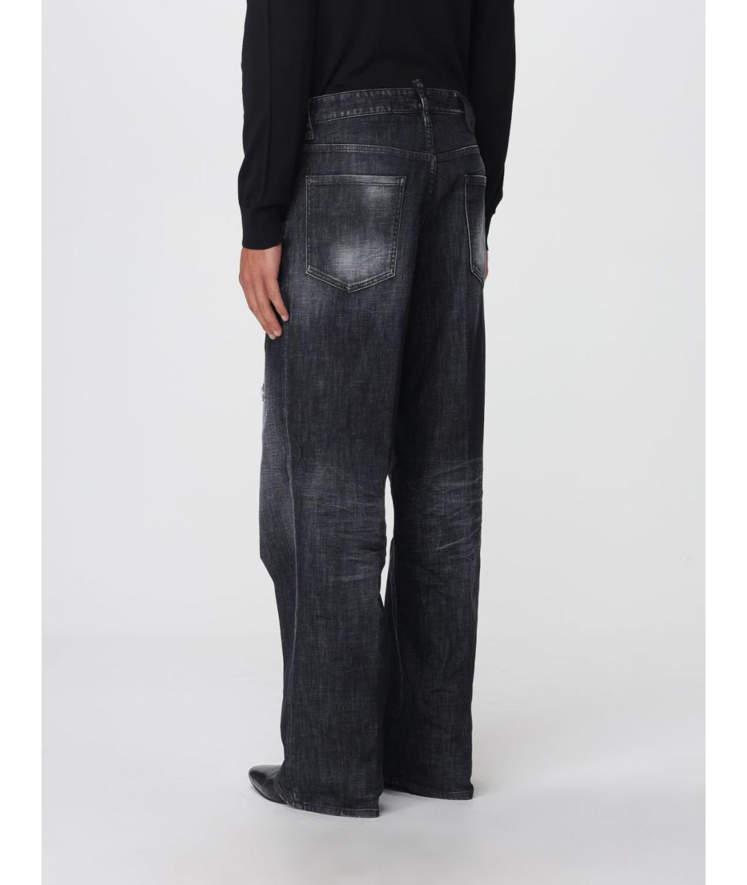 DSQUARED2 Черные хлопко-эластановые прямые джинсы, фото 3