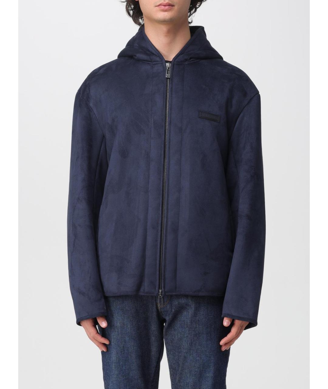 ARMANI EXCHANGE Синяя полиэстеровая куртка, фото 5