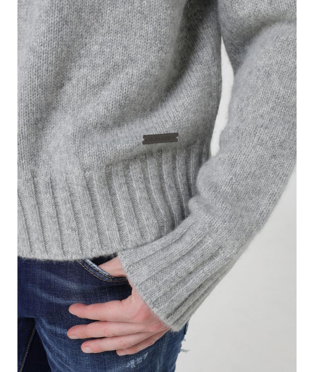 DSQUARED2 Серый шерстяной джемпер / свитер, фото 3