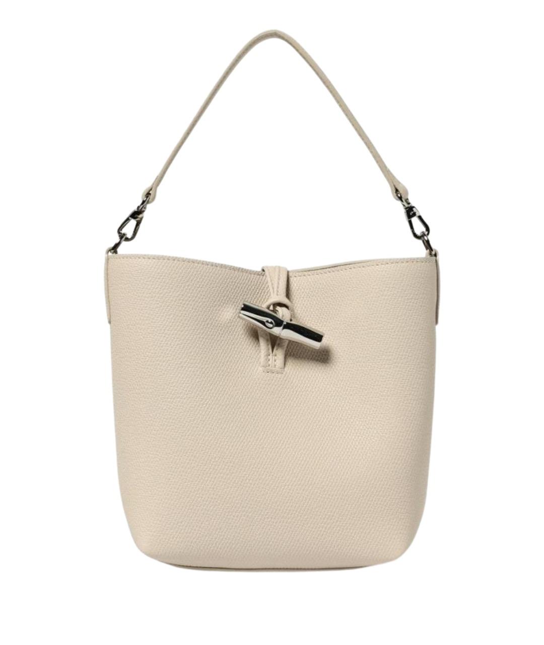 LONGCHAMP Бежевая кожаная сумка через плечо, фото 1