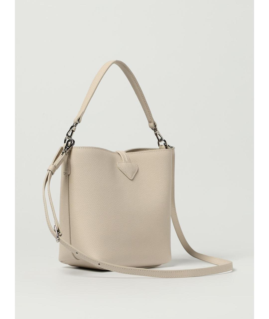 LONGCHAMP Бежевая кожаная сумка через плечо, фото 2