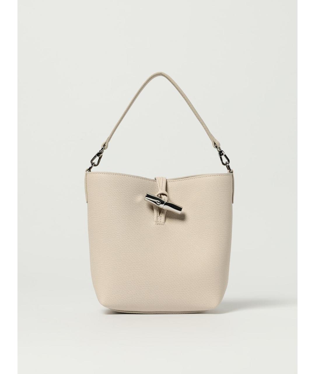 LONGCHAMP Бежевая кожаная сумка через плечо, фото 4