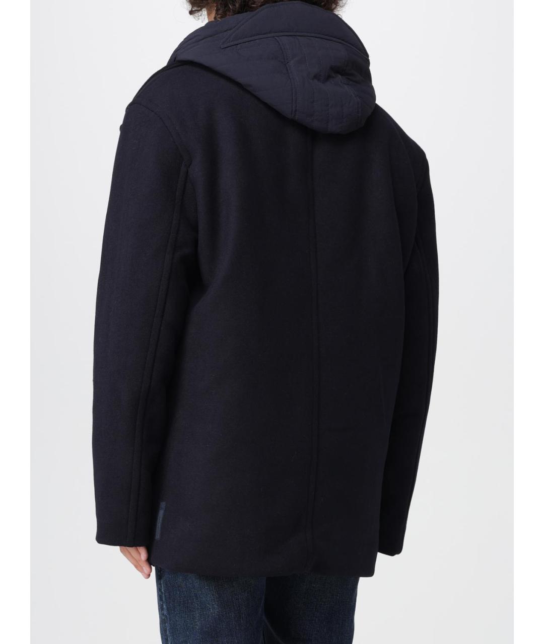 ARMANI EXCHANGE Темно-синее шерстяное пальто, фото 3
