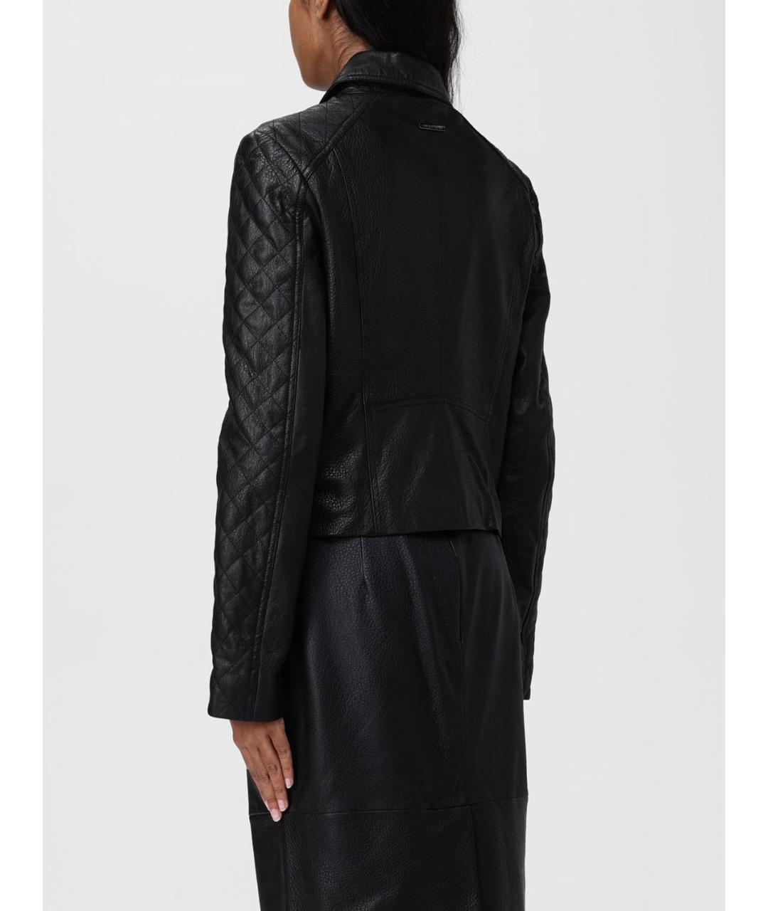 ARMANI EXCHANGE Черная кожаная куртка, фото 4