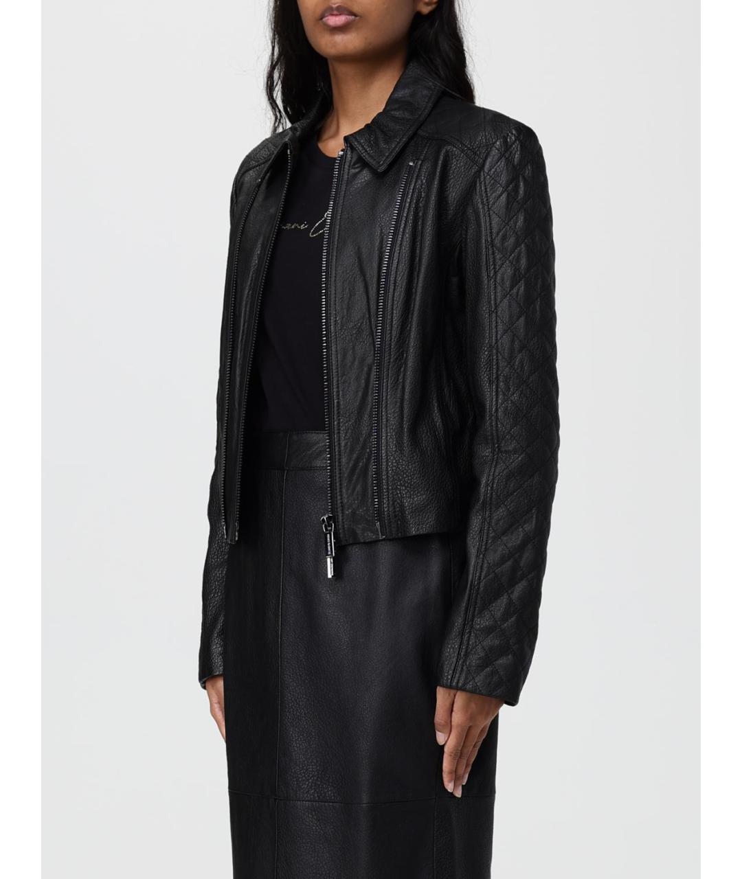 ARMANI EXCHANGE Черная кожаная куртка, фото 5