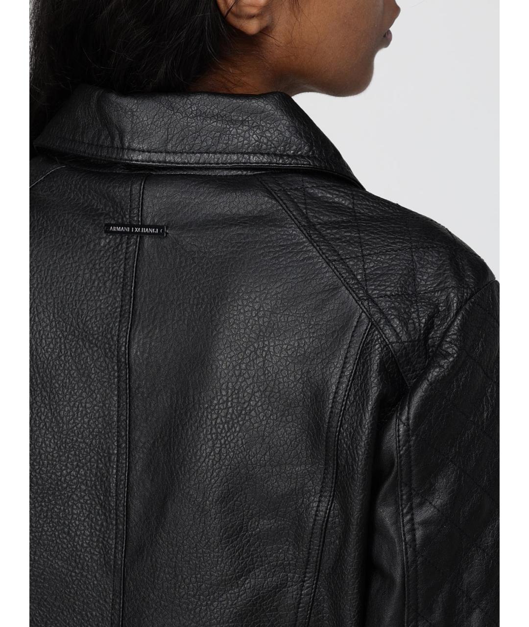 ARMANI EXCHANGE Черная кожаная куртка, фото 6