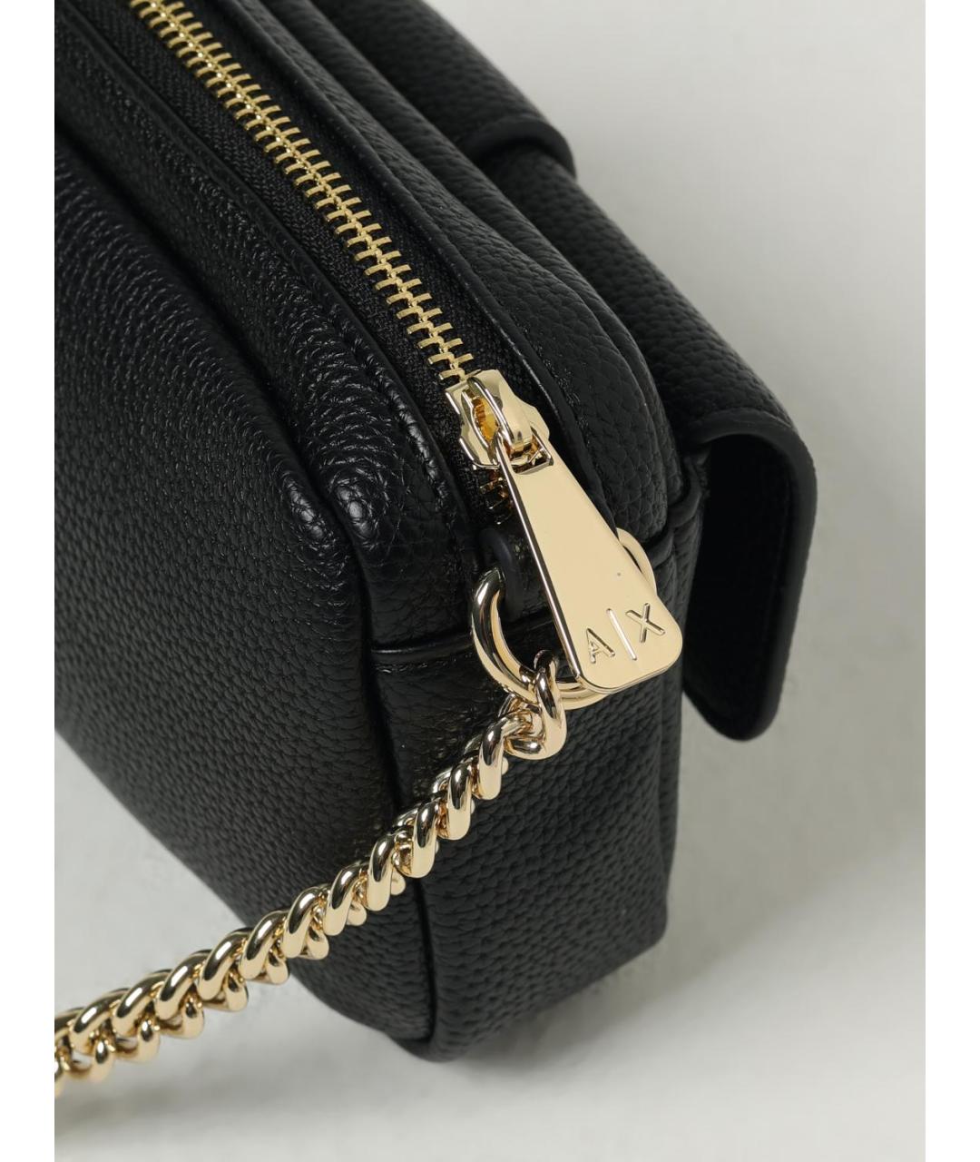 ARMANI EXCHANGE Черная сумка через плечо из искусственной кожи, фото 3