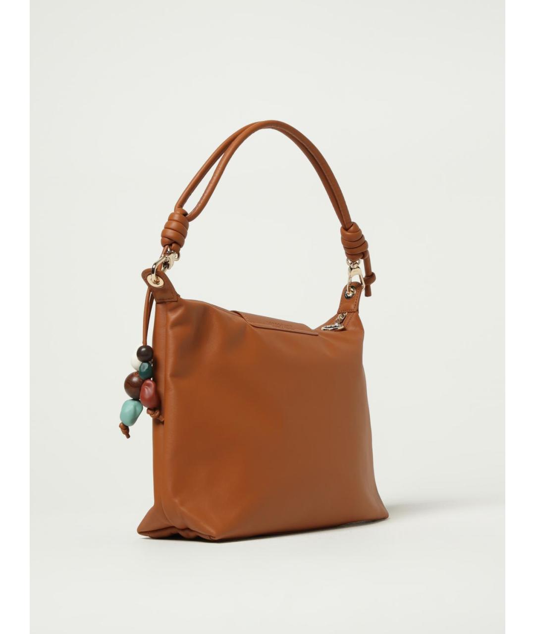 LONGCHAMP Коричневая кожаная сумка через плечо, фото 2