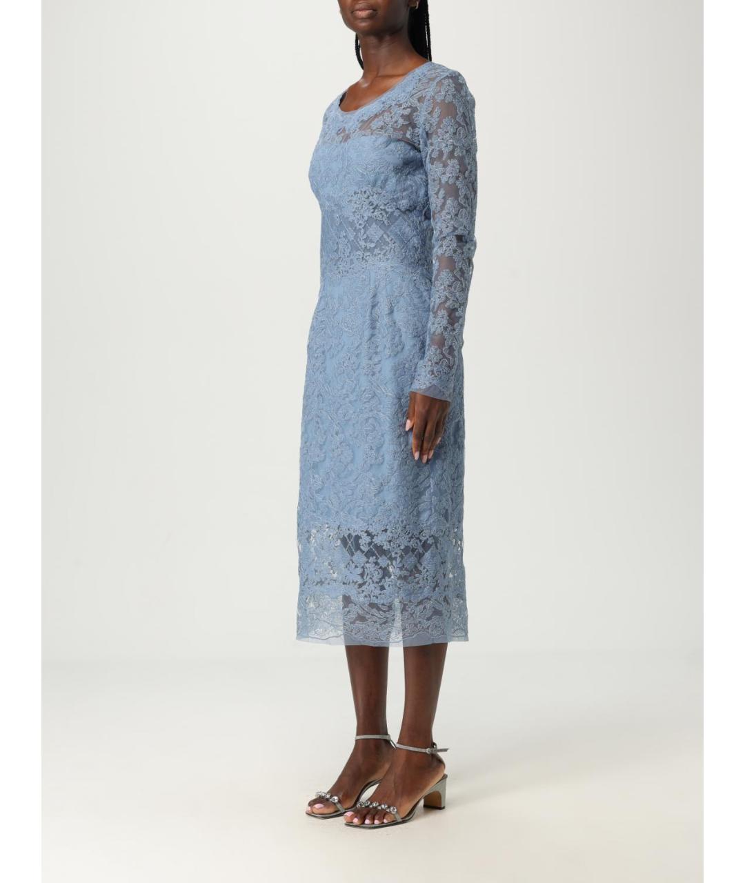 ERMANNO SCERVINO Голубое синтетическое платье, фото 3