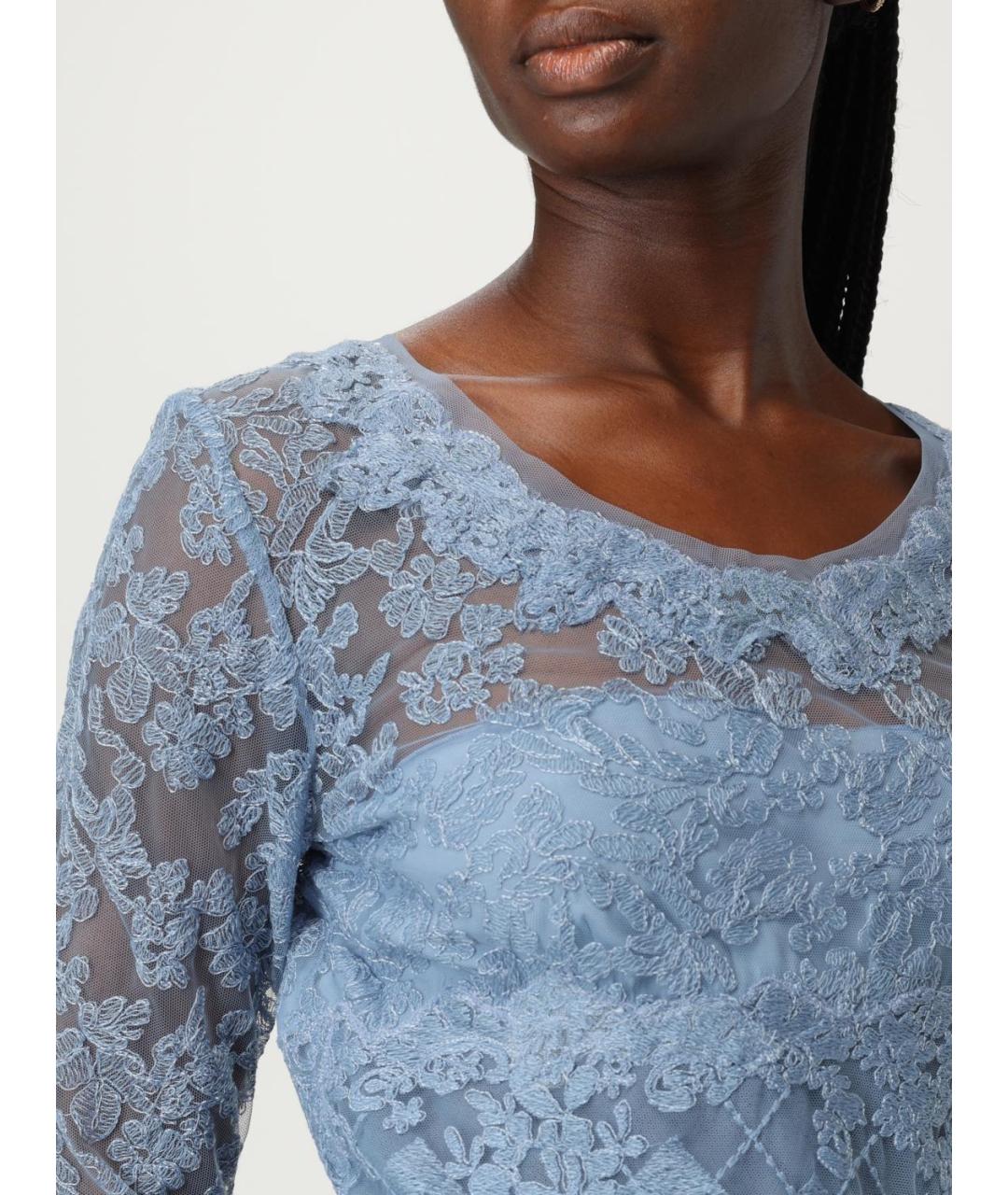 ERMANNO SCERVINO Голубое синтетическое платье, фото 4