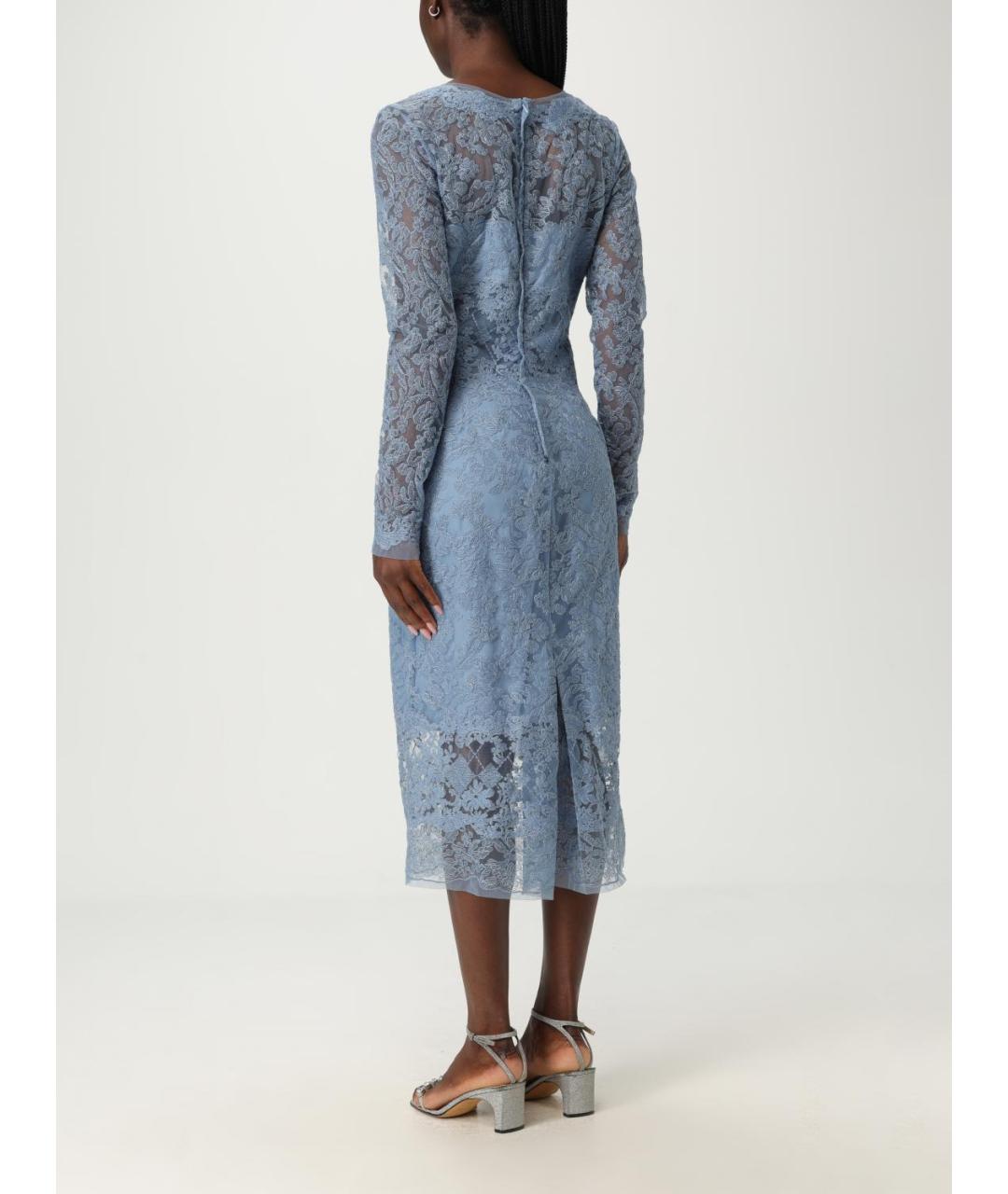 ERMANNO SCERVINO Голубое синтетическое платье, фото 2
