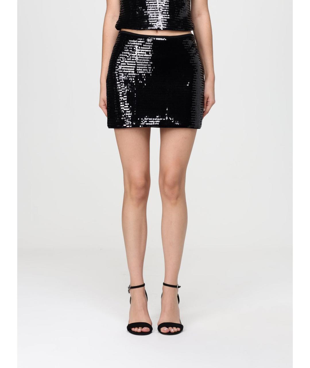 ARMANI EXCHANGE Черная полиэстеровая юбка мини, фото 4