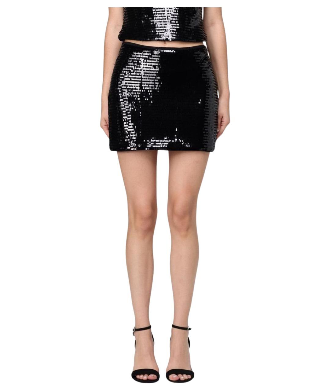 ARMANI EXCHANGE Черная полиэстеровая юбка мини, фото 1