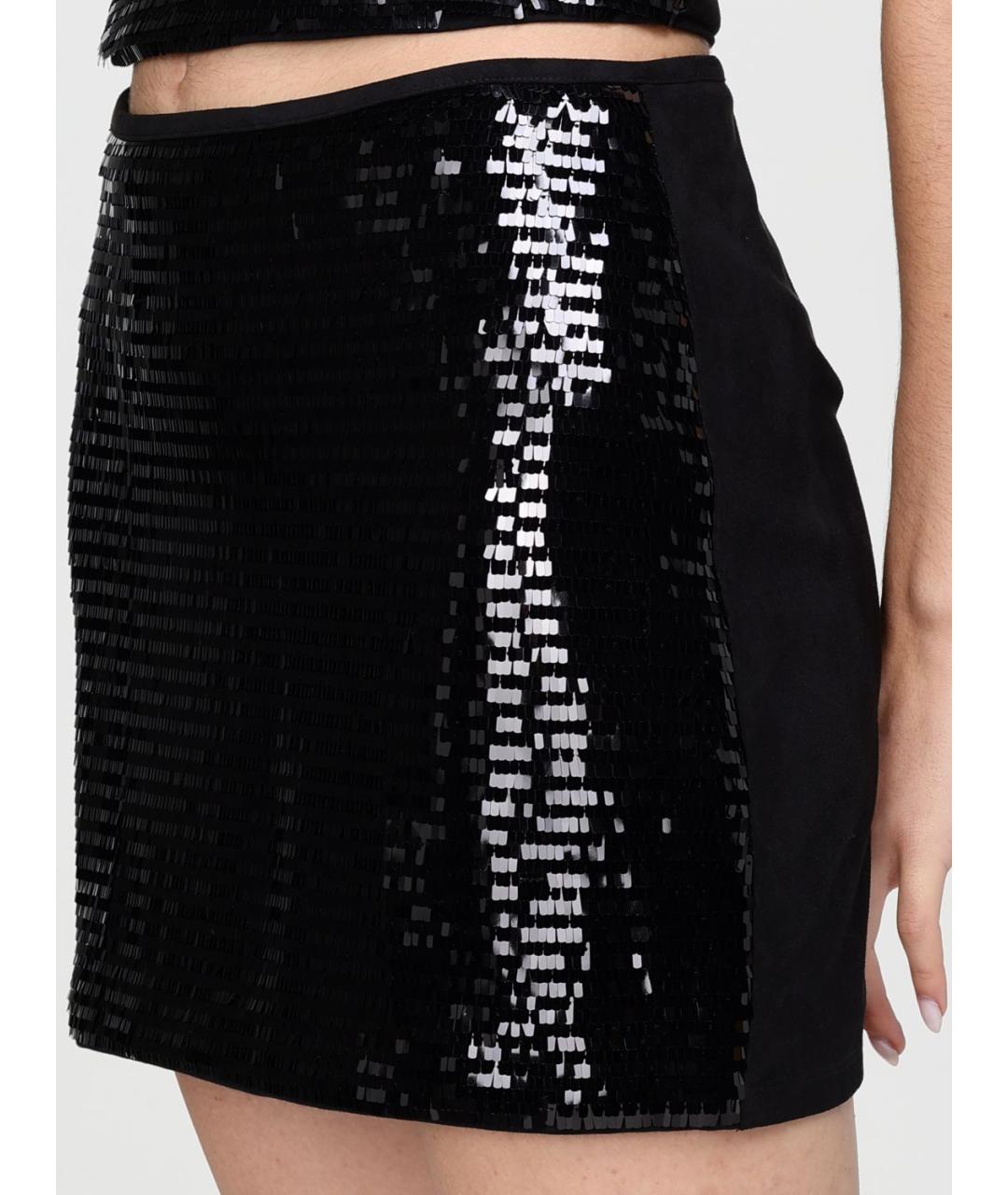 ARMANI EXCHANGE Черная полиэстеровая юбка мини, фото 3