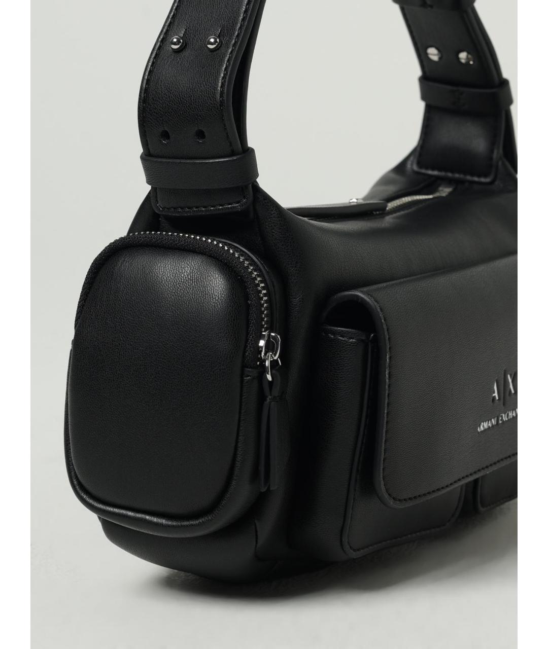 ARMANI EXCHANGE Черная сумка через плечо из искусственной кожи, фото 3