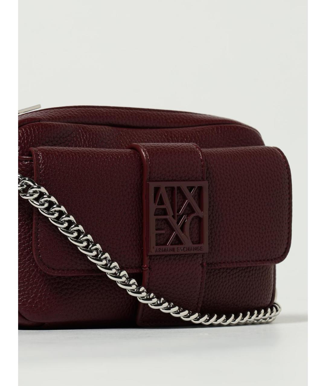 ARMANI EXCHANGE Бордовая сумка через плечо из искусственной кожи, фото 3