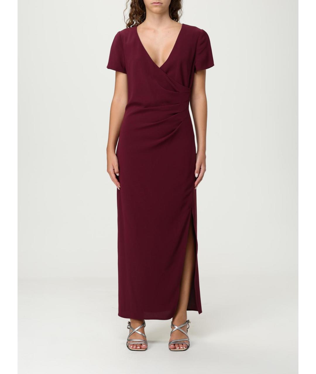 ARMANI EXCHANGE Бордовое полиэстеровое вечернее платье, фото 4