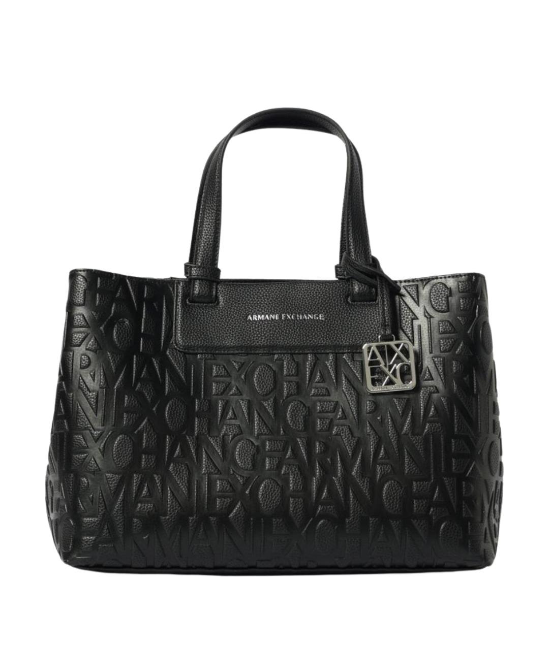 ARMANI EXCHANGE Черная сумка тоут из искусственной кожи, фото 1