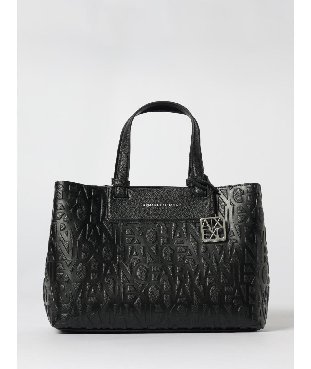 ARMANI EXCHANGE Черная сумка тоут из искусственной кожи, фото 4