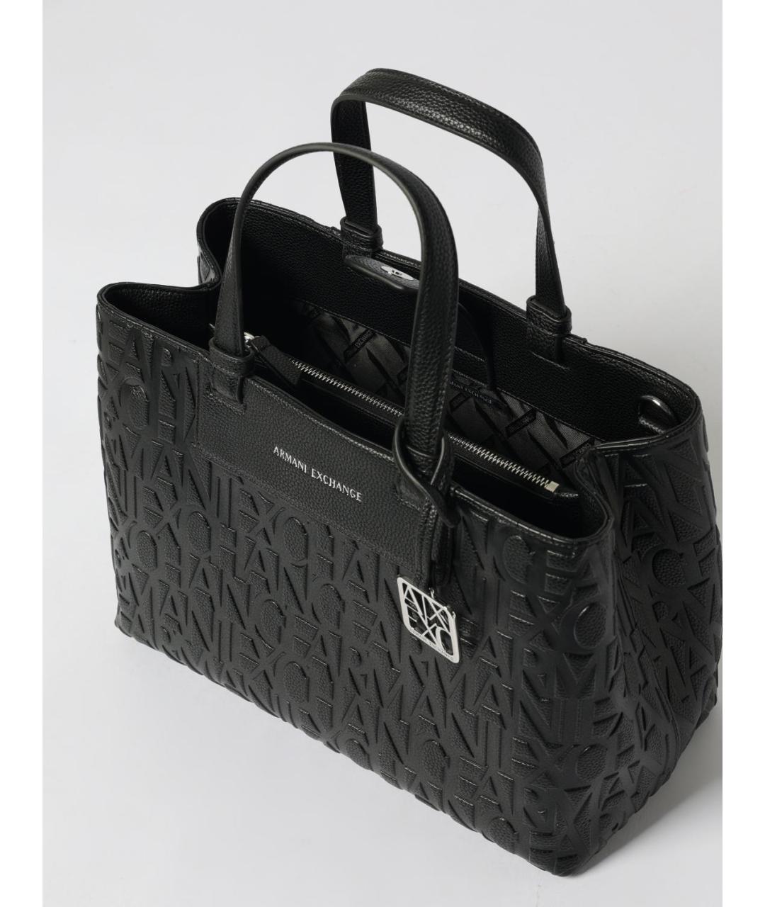 ARMANI EXCHANGE Черная сумка тоут из искусственной кожи, фото 3
