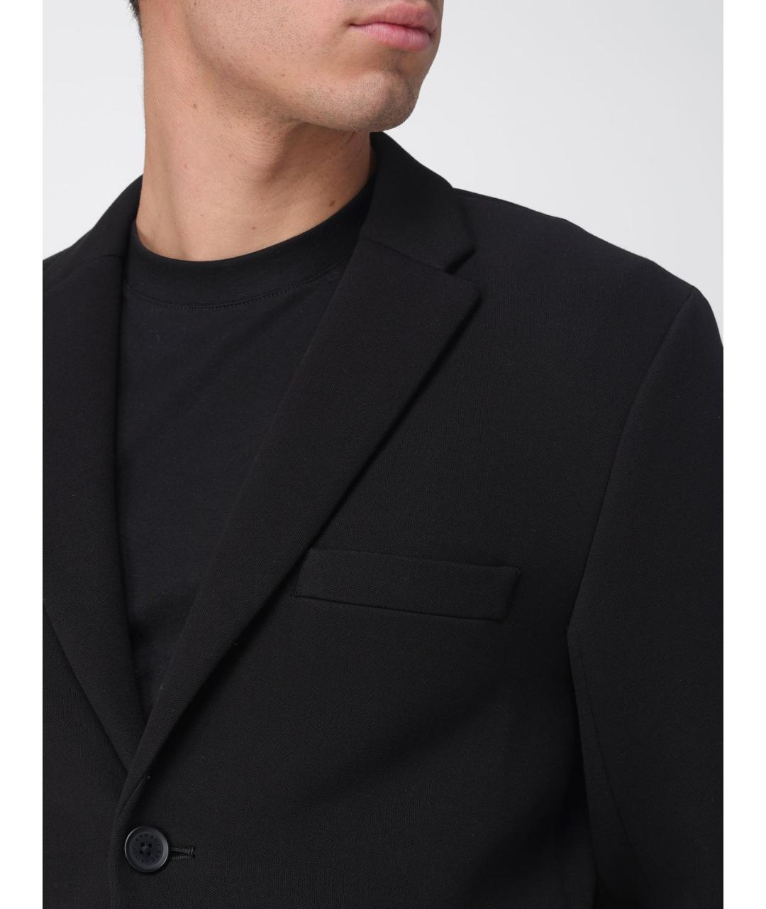 ARMANI EXCHANGE Черный хлопковый пиджак, фото 4