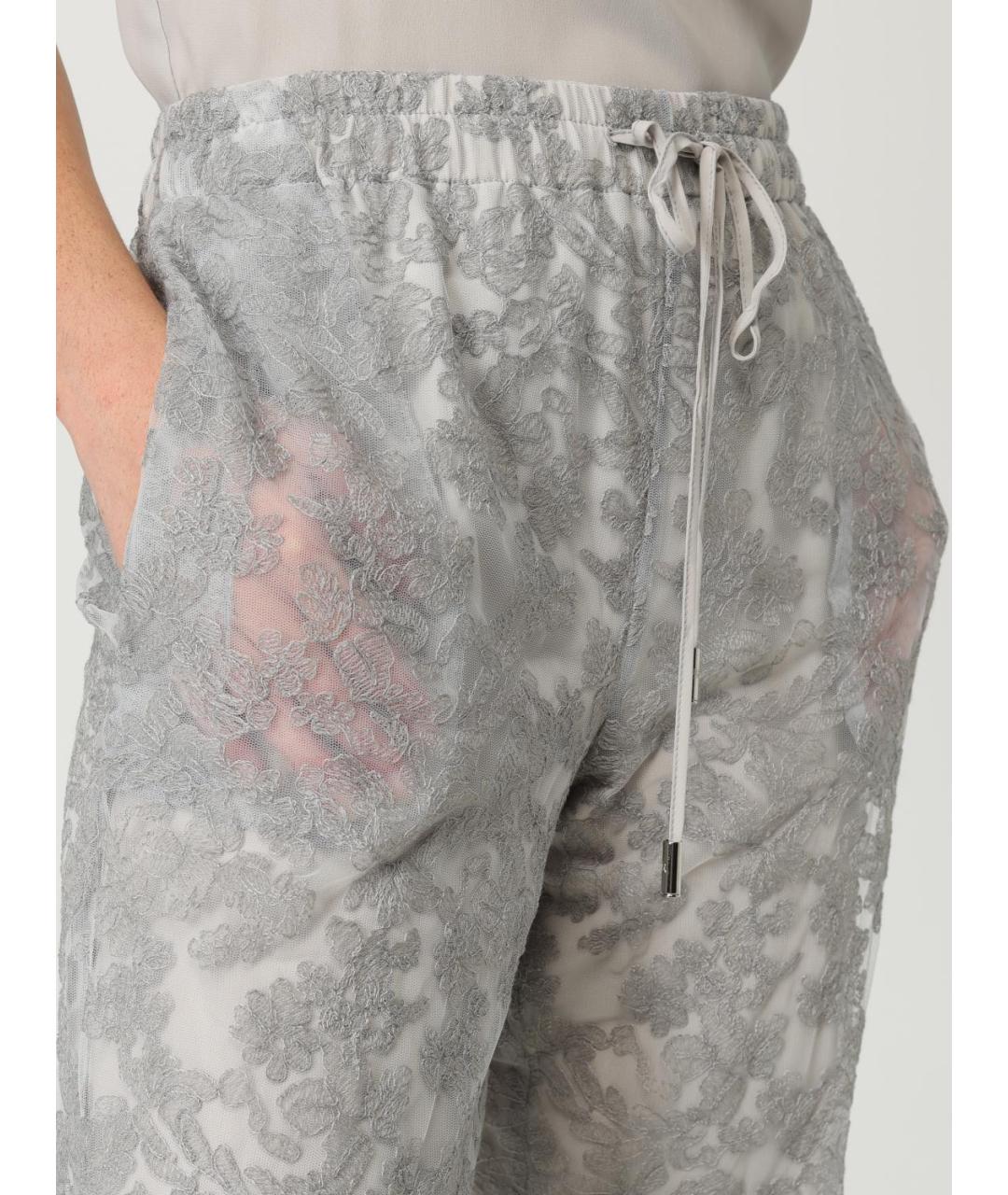 ERMANNO SCERVINO Серые полиэстеровые прямые брюки, фото 5