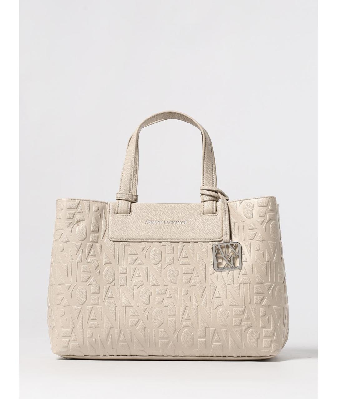 ARMANI EXCHANGE Бежевая сумка тоут из искусственной кожи, фото 4