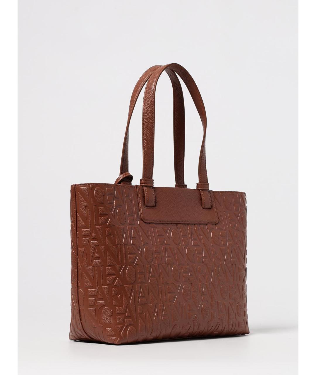 ARMANI EXCHANGE Коричневая сумка тоут из искусственной кожи, фото 2