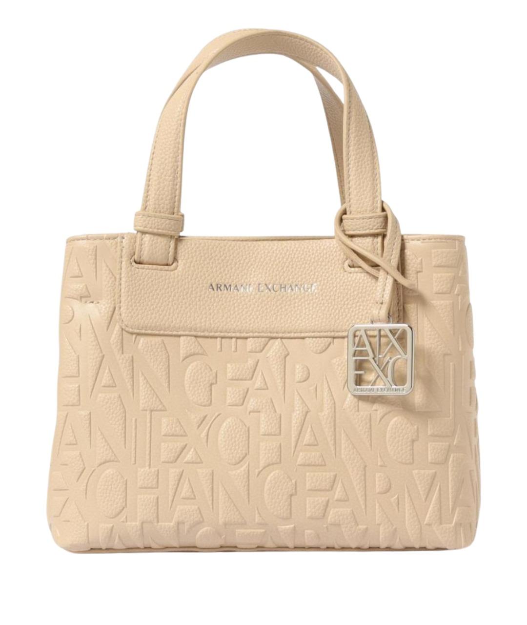 ARMANI EXCHANGE Бежевая синтетическая сумка тоут, фото 1