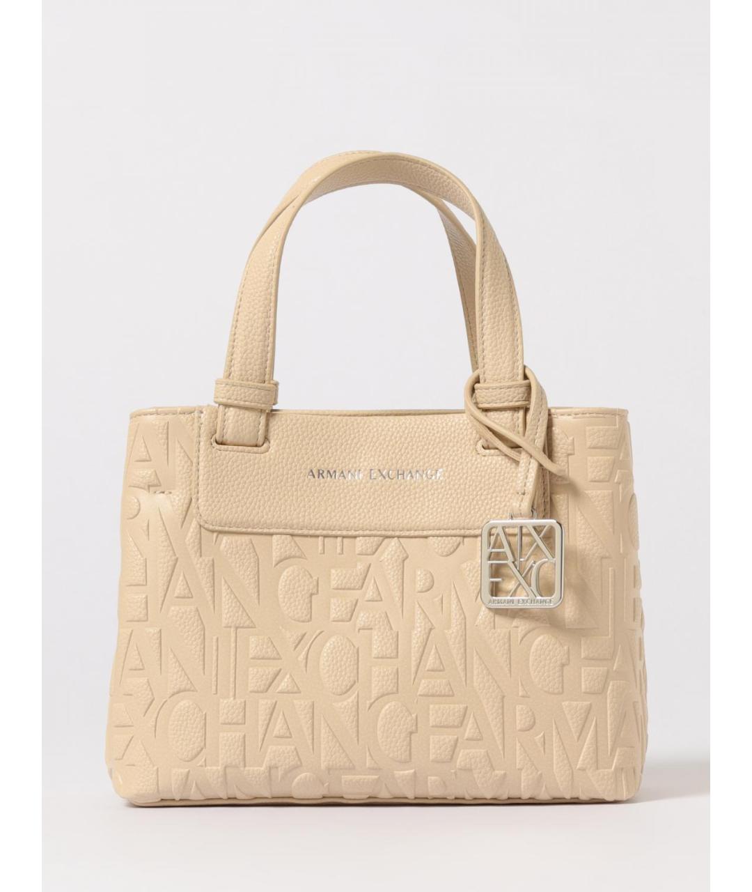 ARMANI EXCHANGE Бежевая синтетическая сумка тоут, фото 4