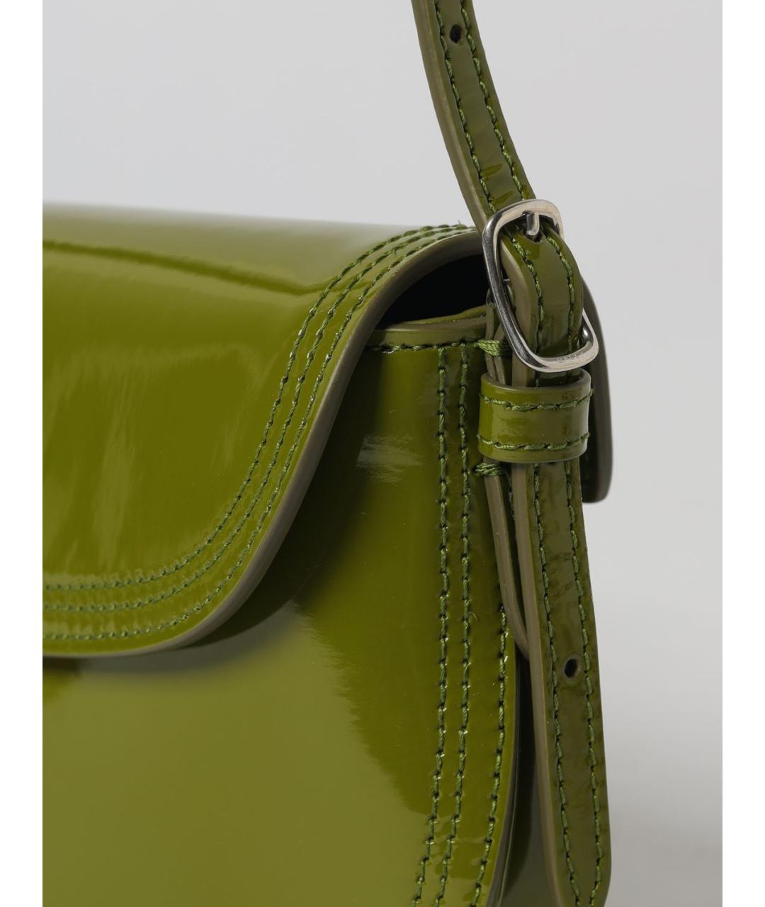 BALLY Зеленая сумка через плечо из лакированной кожи, фото 4