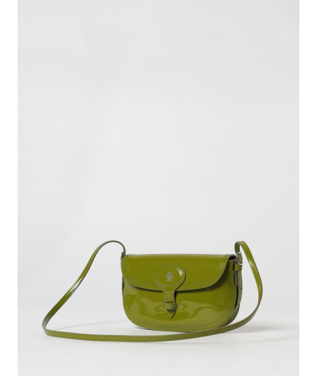 BALLY Зеленая сумка через плечо из лакированной кожи, фото 3