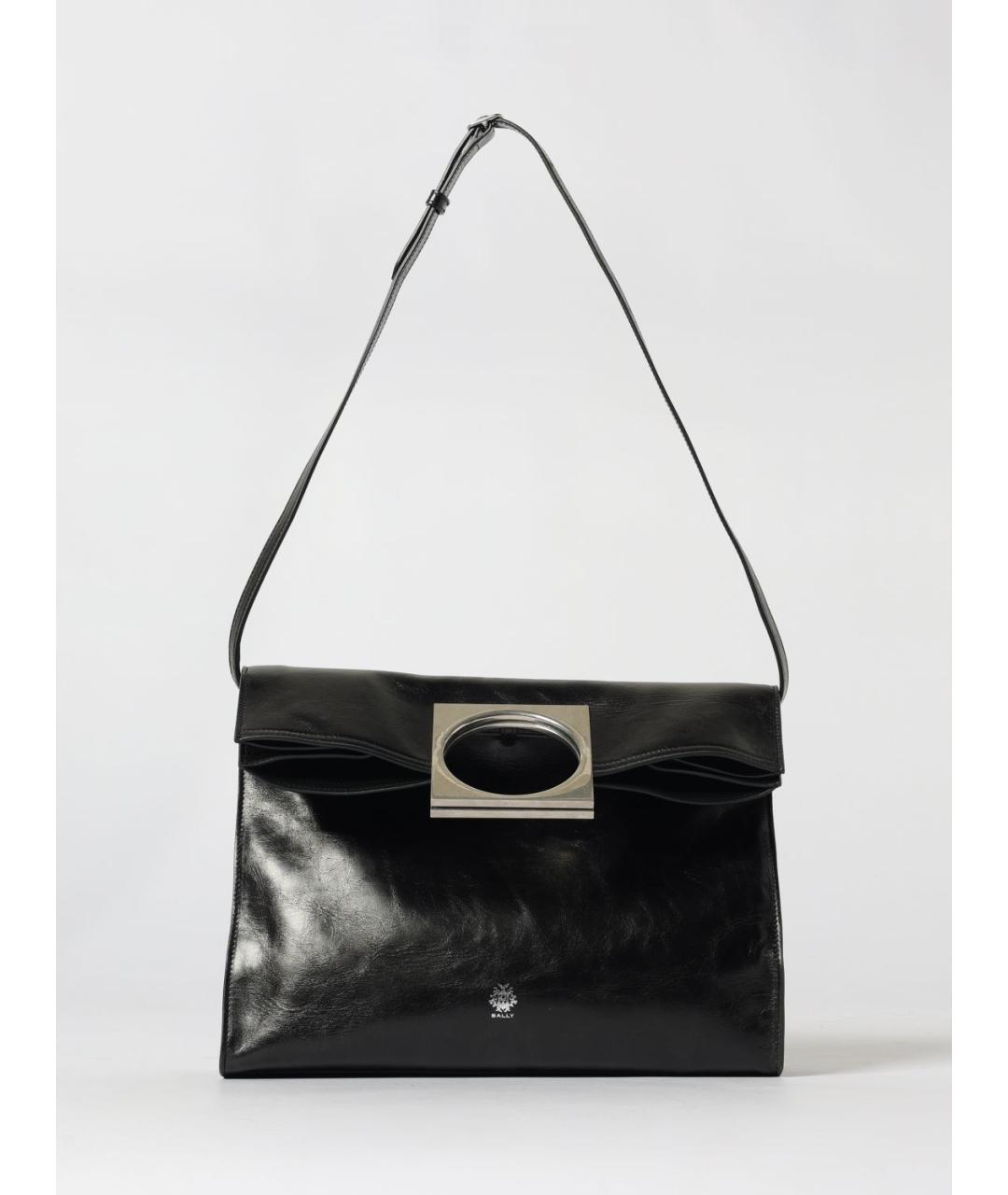 BALLY Черная кожаная сумка через плечо, фото 5