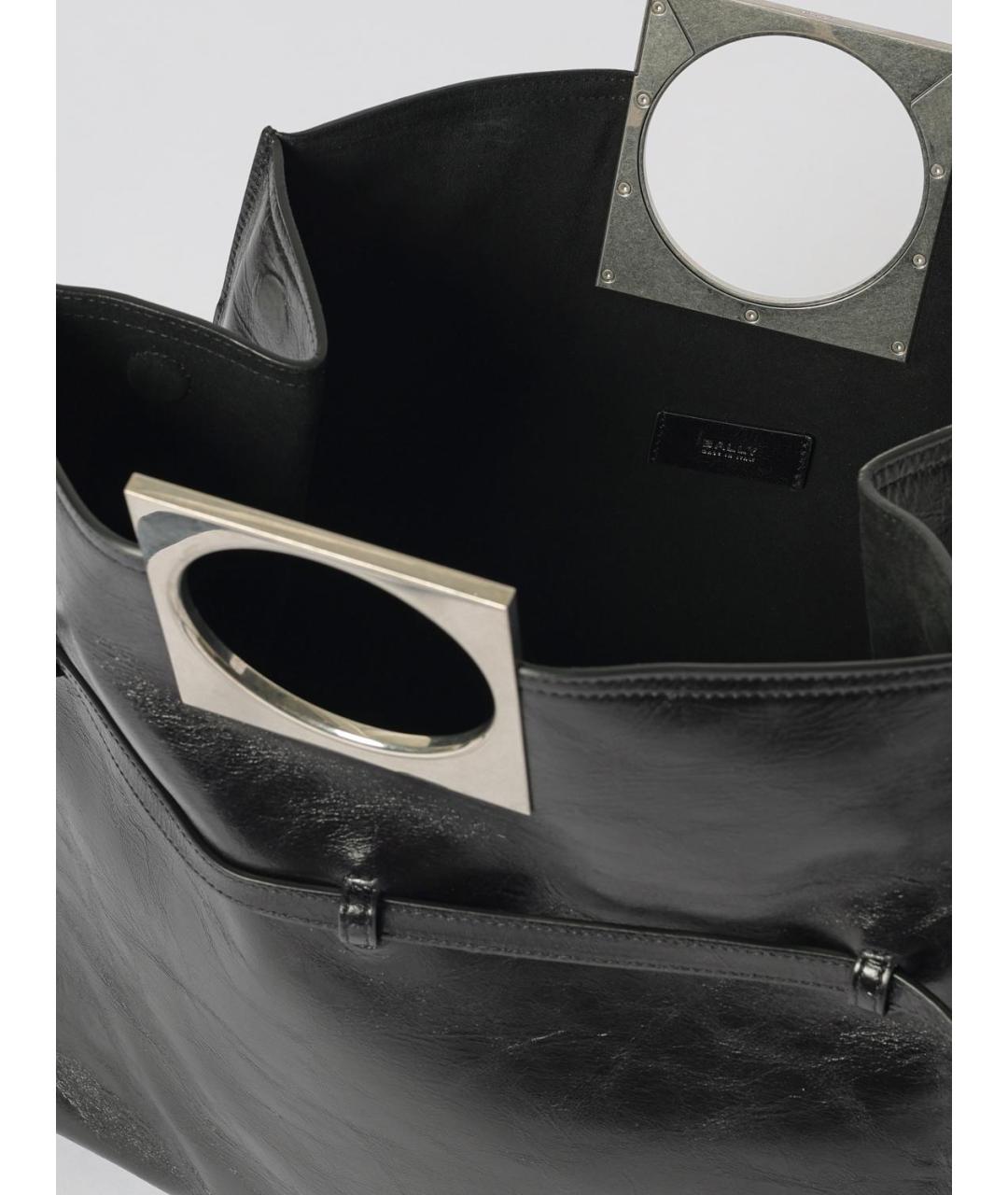 BALLY Черная кожаная сумка через плечо, фото 4