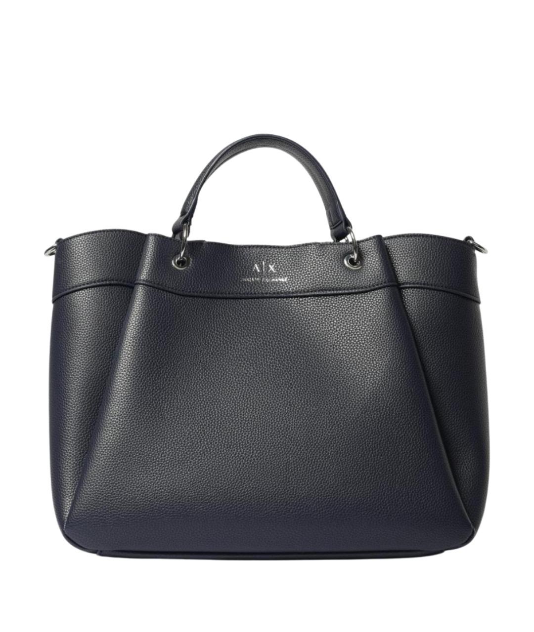 ARMANI EXCHANGE Синяя сумка тоут из искусственной кожи, фото 1