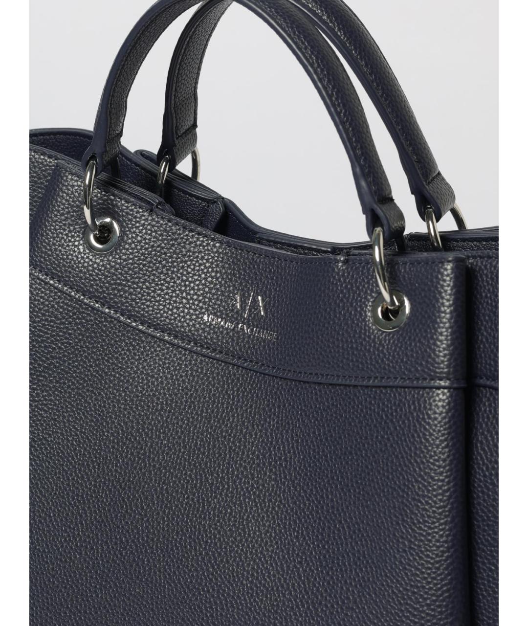 ARMANI EXCHANGE Синяя сумка тоут из искусственной кожи, фото 3