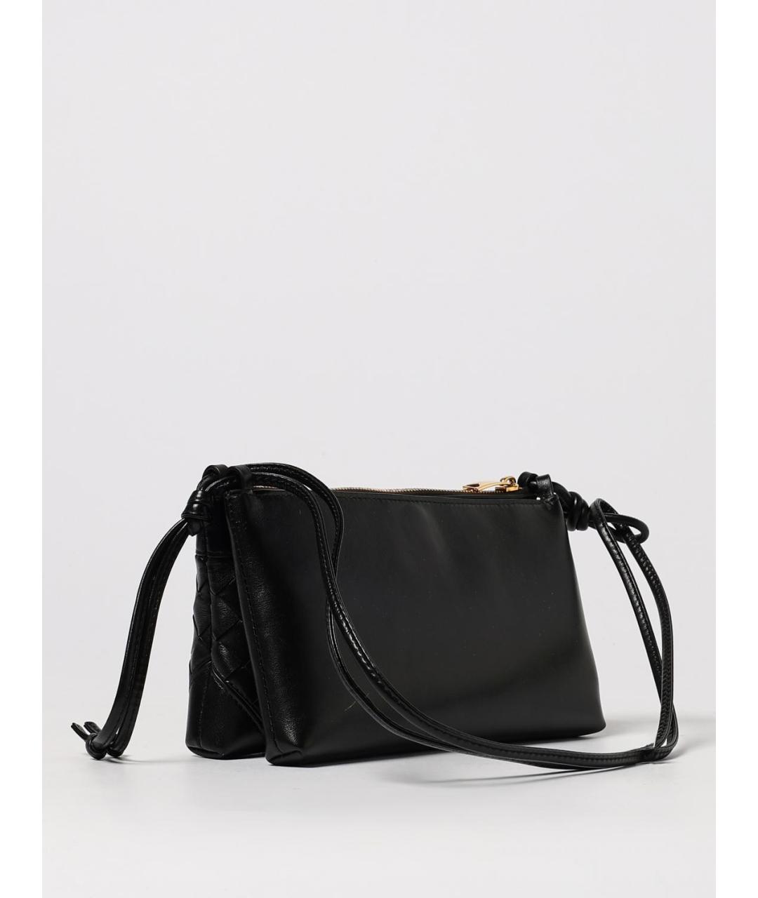 BOTTEGA VENETA Черная кожаная сумка через плечо, фото 3